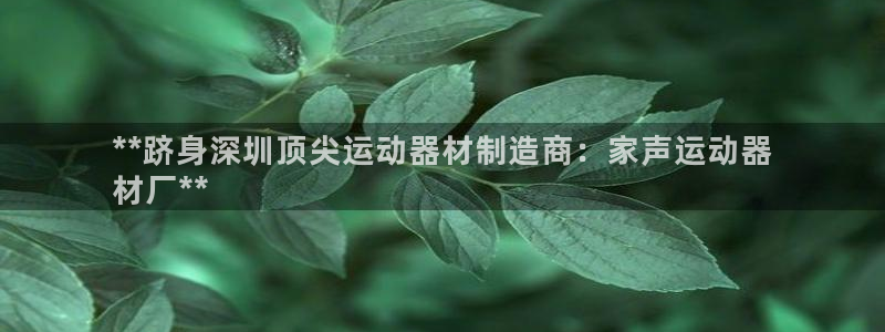 意昂3娱乐下载：**跻身深圳顶尖运动器材制造商：家声