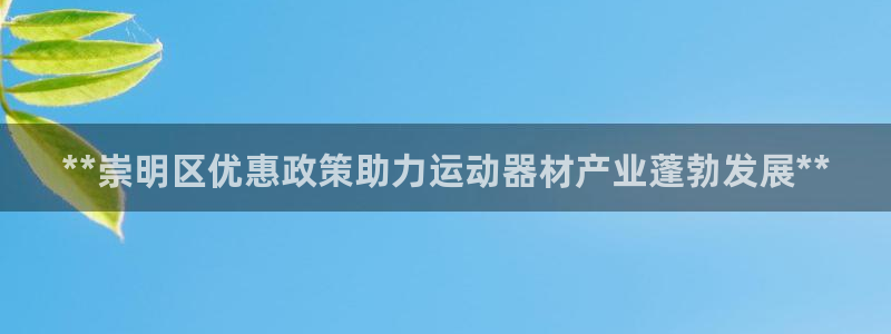 注册意昂3：**崇明区优惠政策助力运动器材产业蓬勃发展**